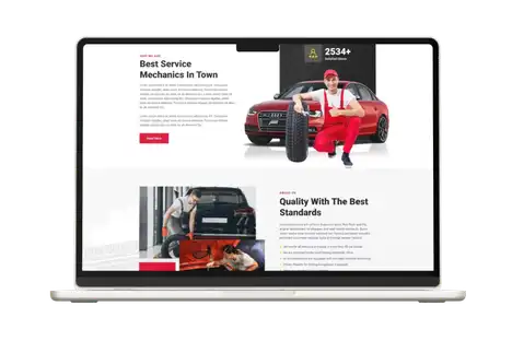 landing page for mechanic shop