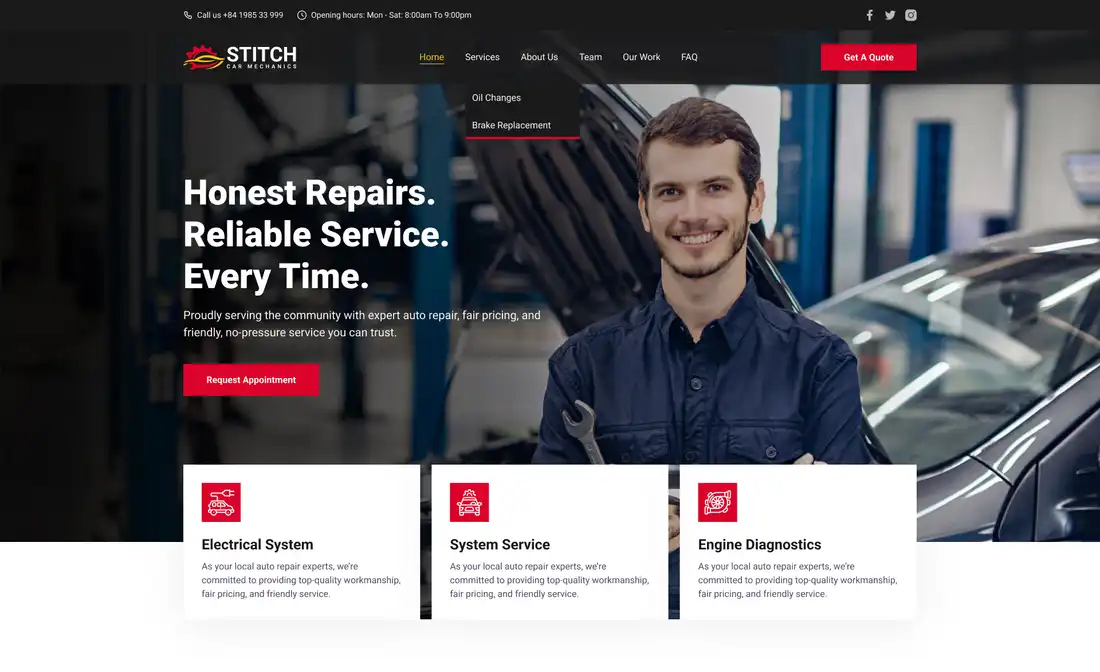 Mechanic Website Design